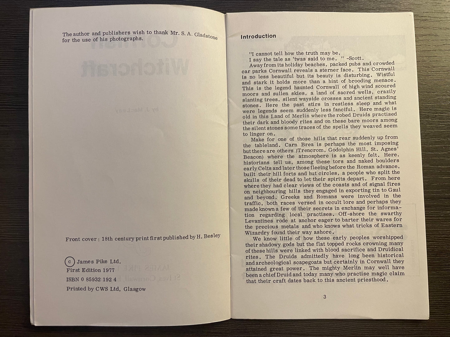 Cornish Witchcraft - Viewing Witchcraft Series (by J. MacLeavy, 1977)