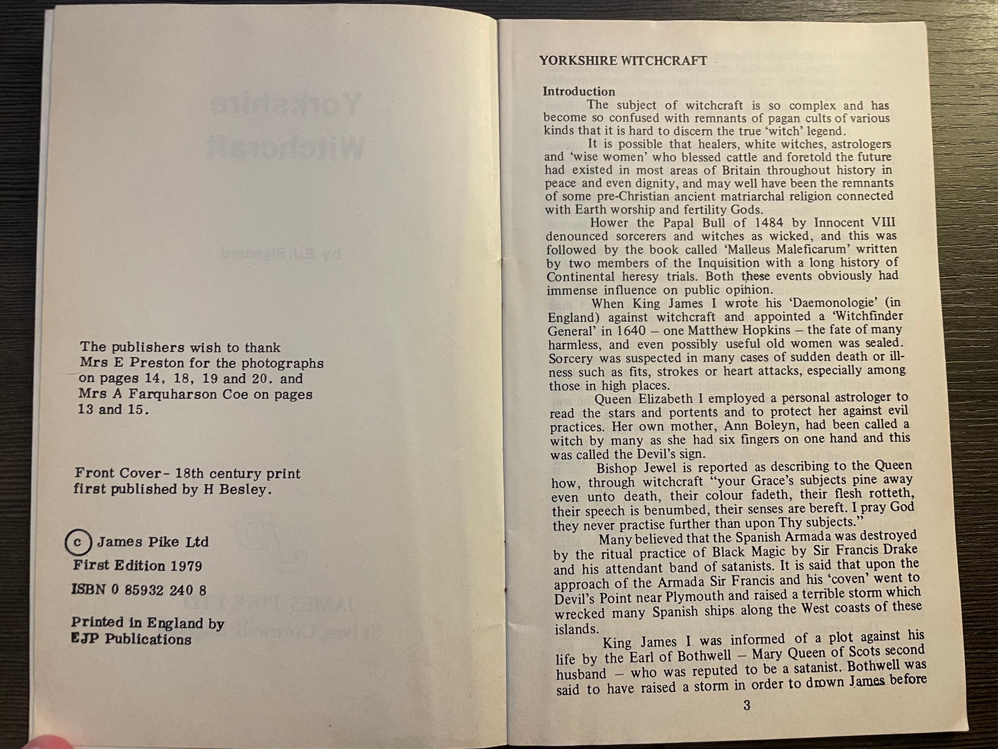 Yorkshire Witchcraft - Viewing Witchcraft Series (by E. J. Sigmund, 1979)