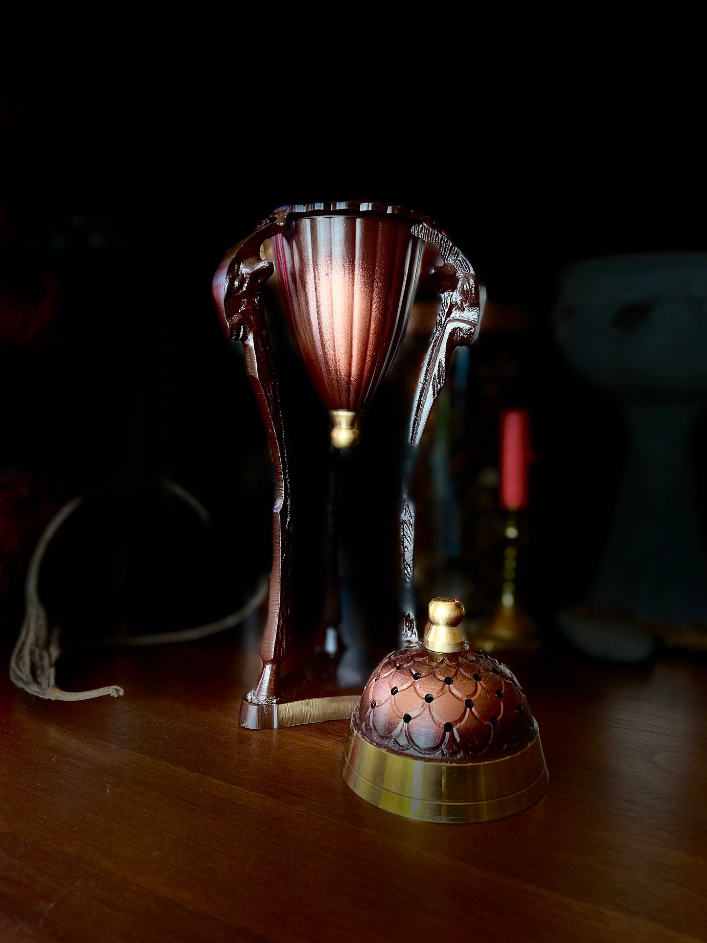 Two-Tone Pan Head Brass Incense Burner