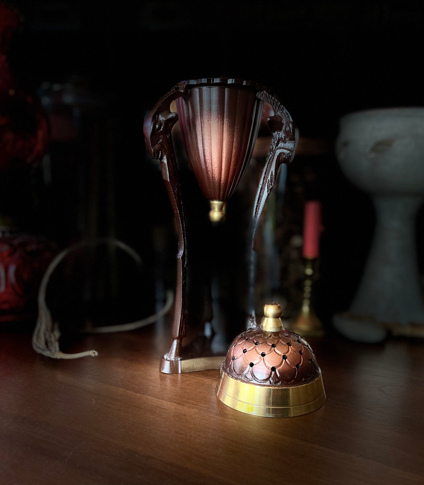 Two-Tone Pan Head Brass Incense Burner