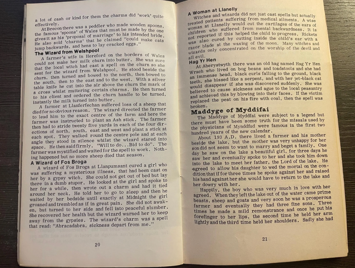 Welsh Witchcraft - Viewing Witchcraft Series (by Ofergoeliaeth Cymru, 1975)