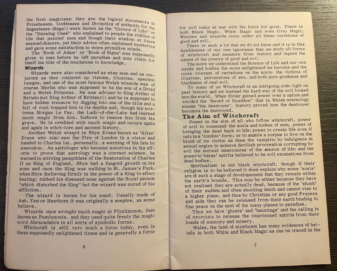 Welsh Witchcraft - Viewing Witchcraft Series (by Ofergoeliaeth Cymru, 1975)