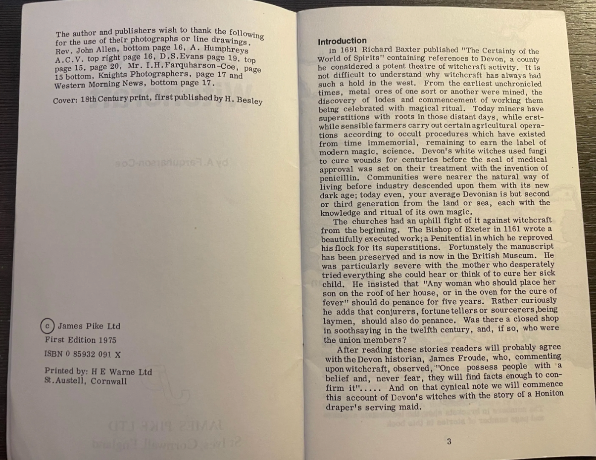 Devon's Witchcraft - Viewing Witchcraft Series (A. Farquharson-Coe, 1975)