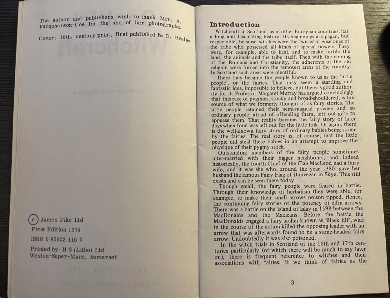 Scottish Witchcraft - Viewing Witchcraft Series (by Nicholas A. Macleod, 1975)