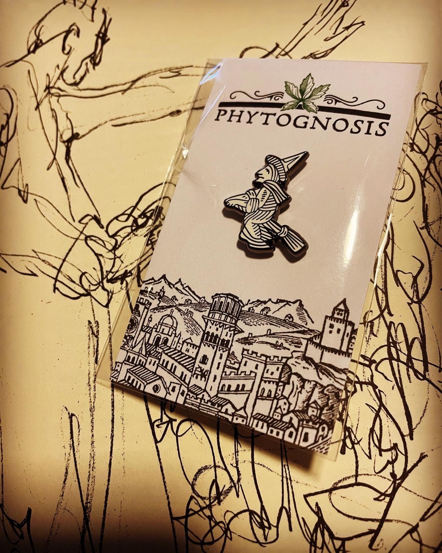 Midnight Flight Witch Pin