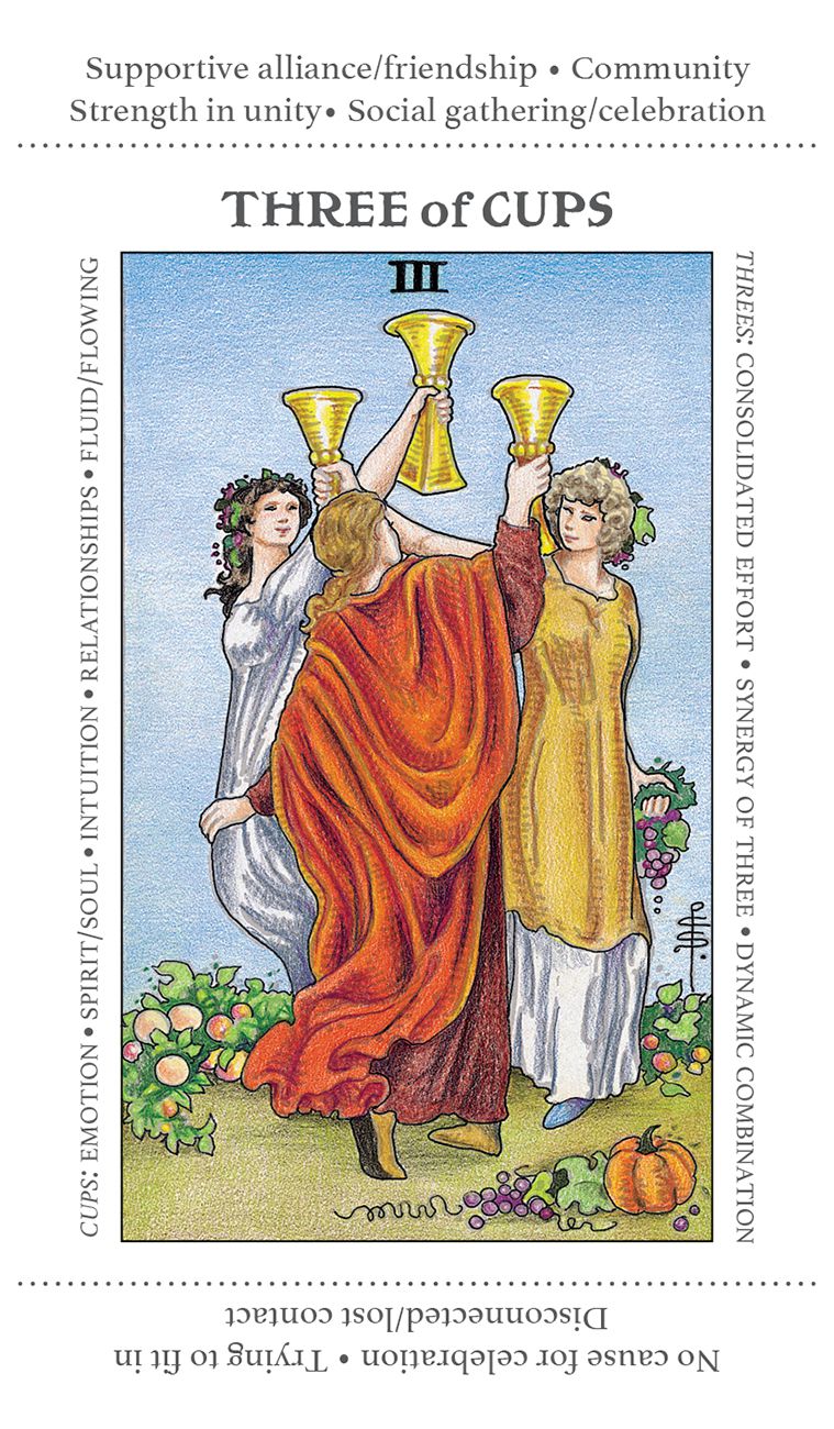 Apprentice Tarot Deck, three of cups