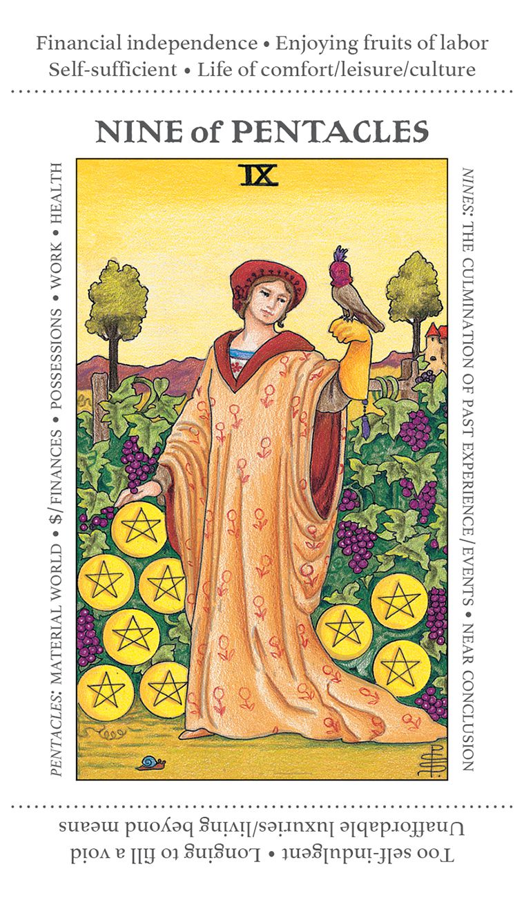 Apprentice Tarot Deck, nine of pentacles