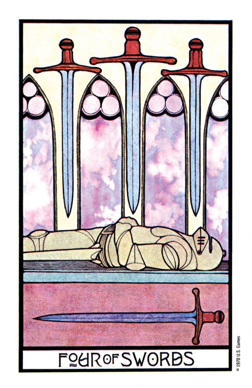 The Aquarian Tarot, four of swords