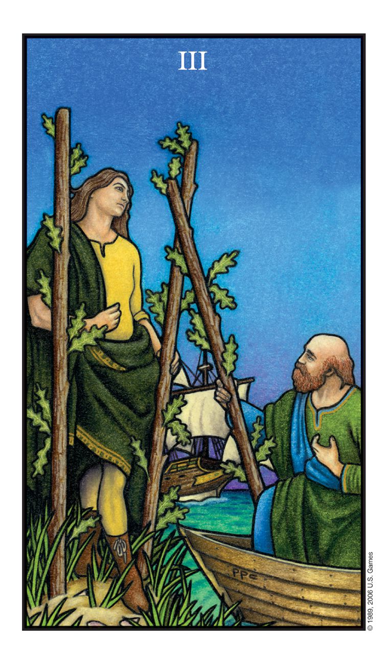 Connolly Tarot Deck, three of staves