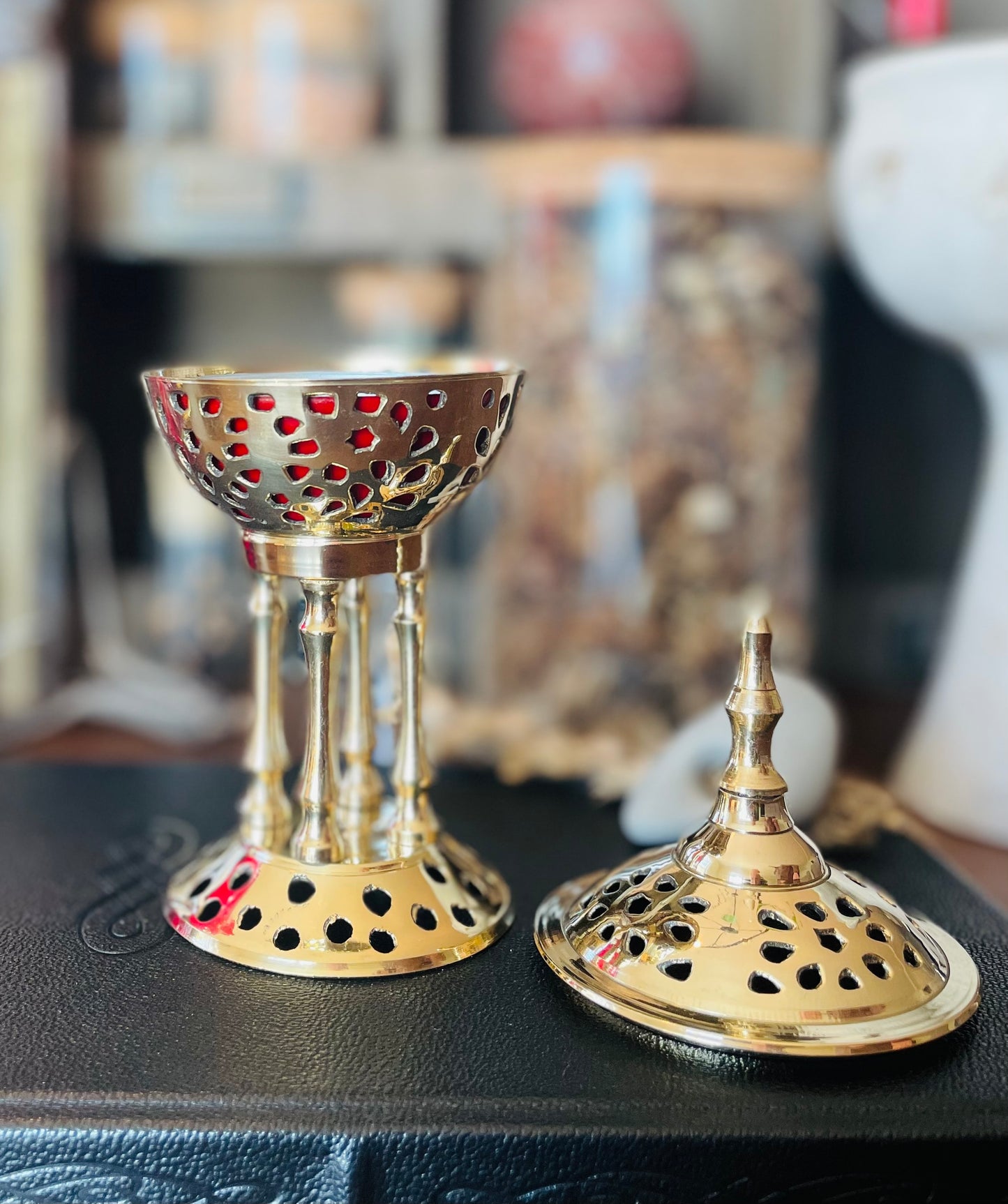 Greek Style Brass Pedestal Censer