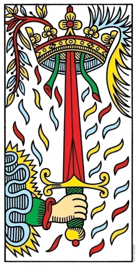 CBD Tarot de Marseille, ace of swords