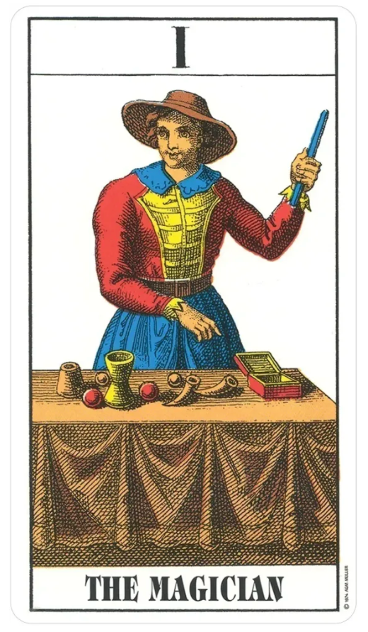 1JJ Swiss Tarot Deck, the magician card